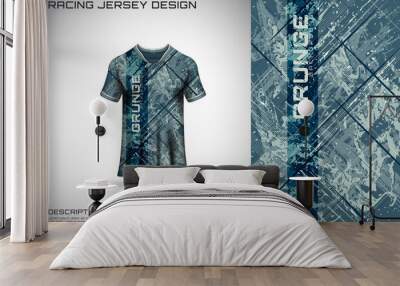 Front racing shirt design. Sports design for racing, cycling, jersey game vector. Wall mural