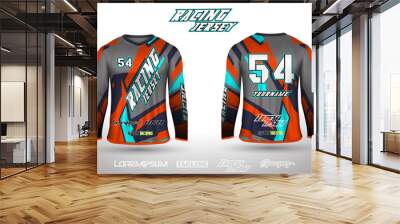 Sports design jersey for football racing cycling gaming jersey premium vector Wall mural