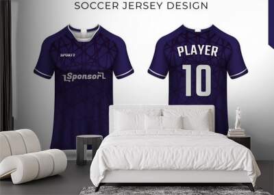 Sports jersey and t-shirt template sports jersey design vector mockup. Sports design for football, racing, gaming jersey. Vector. Wall mural