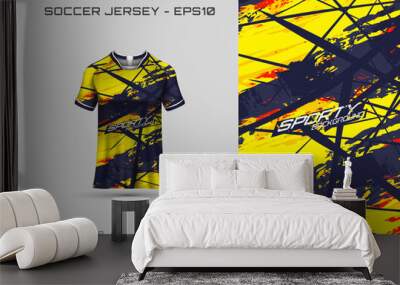 Sports jersey and t-shirt template sports jersey design vector. Sports design for football, racing, gaming jersey. Vector. Wall mural