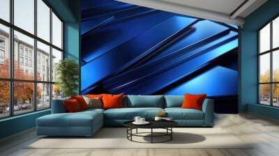 Blue Metal Background Wall mural