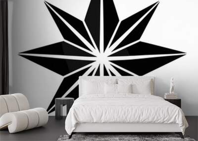 black and white vector christmas illustration Wall mural