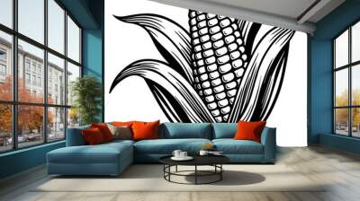 corn illustration vector Wall mural