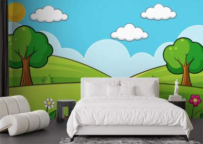 spring landscape background simple vector illust Wall mural