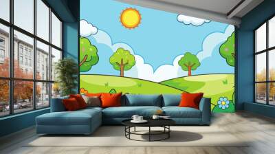 spring landscape background simple vector illust Wall mural