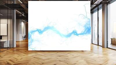 Blue electricity isolated on white background Wall mural