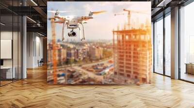 Drone surveys and inspections: Using drones to survey construction sites and using inspection technology to analyze data to help make decisions Wall mural