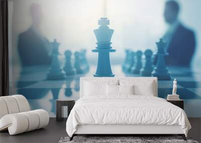 strategy ideas concept business futuristic graphic icon and golden chess board game black colot tone Wall mural