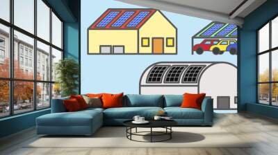 Urban Solar Rooftop JPEG Wall mural