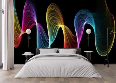 abstract colorful wave background Wall mural