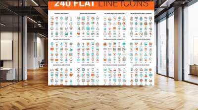 Flat Line Web Icons Wall mural