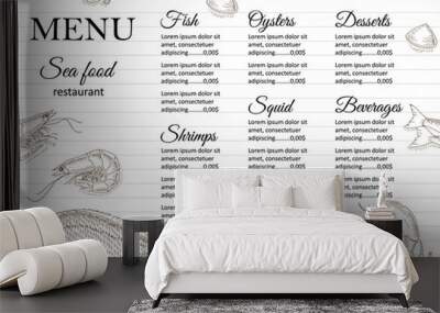 Restaurant menu design Wall mural