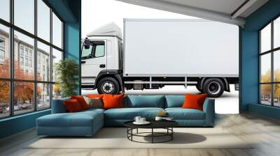 white delivery truck Wall mural