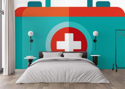 Flat vector first aid kit isolated Wall mural