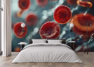 3d rendered illustration of many blood cells Wall mural