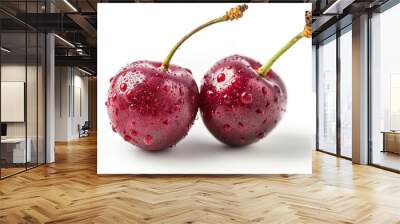 Cherry isolated on white background Wall mural