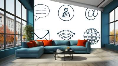 Communication icons set.  Wall mural