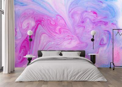 Abstract paint ink, psychedelic background. Colorful spots on water surface. Wall mural