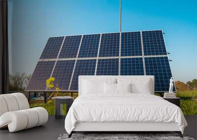 Solar panel produces green, environmentally friendly energy from the sun. Wall mural