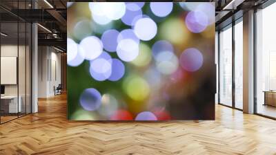 colorful blur background with beautiful bokeh decoration for Christmas and new year festival Wall mural