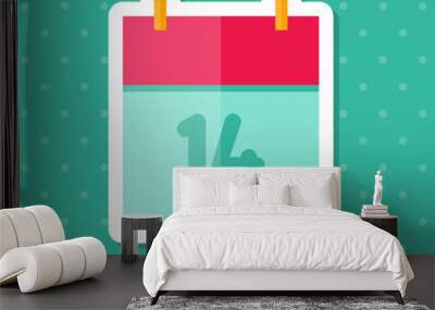 Valentine day icon in flat style Wall mural