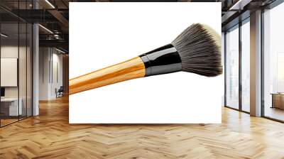 Makeup brush with wooden handle on transparent background  Wall mural