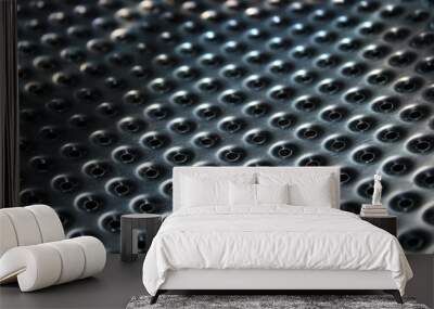 Metal surface with holes of different diameters Wall mural