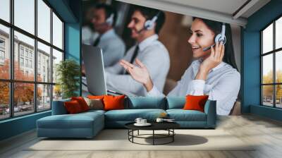 Call center workers Wall mural