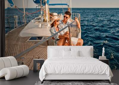 Couple on yacht Wall mural