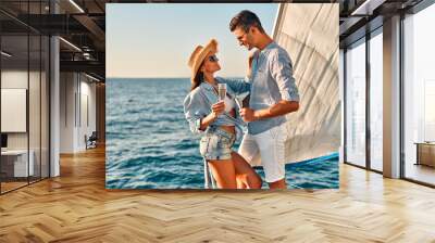 Couple on yacht Wall mural