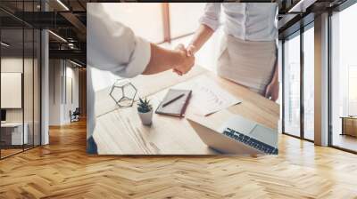 Couple working in office Wall mural