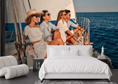 Friends on yacht Wall mural