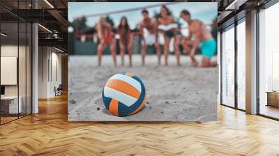 Friends playing volleyball Wall mural