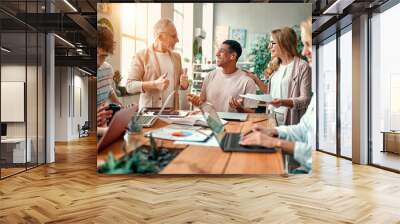 Group of people working in office Wall mural