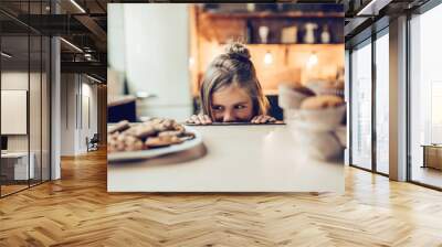 Little girl on kitchen Wall mural