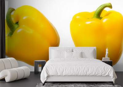 Sweet yellow pepper isolated on white background Wall mural