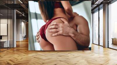 Passionate couple having sex Wall mural