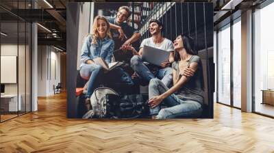 Students in library Wall mural