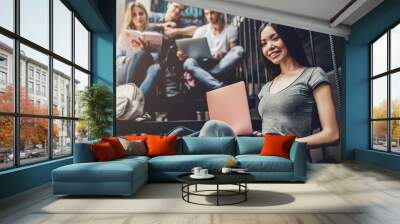 Students in library Wall mural