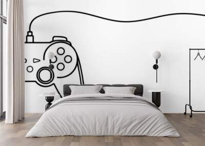 Game controller continuous one line drawing outline vector illustration Wall mural