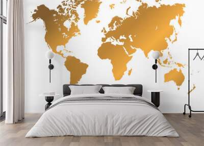 gold map world Wall mural