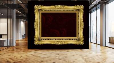 Invitation of Golden Photo Frame vector design Wall mural