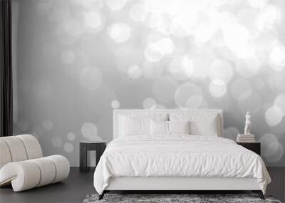 Abstract bokeh white background and winter Wall mural