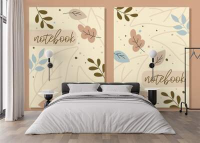 Trendy covers set. Cool abstract and floral design. Easy to re-size. For notebooks, planners, brochures, books, catalogs etc. Vector illustration. Wall mural