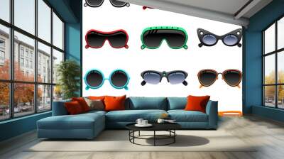 Funky sunglasses icons. To see the other vector sunglasses illustrations , please check Glasses collection. Wall mural