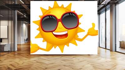 Happy sun cartoon. To see the other vector sun illustrations , please check Sun collection. Wall mural