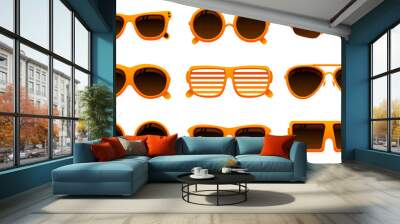 Vector orange sunglasses.To see the other vector sunglasses illustrations , please check Glasses collection. Wall mural