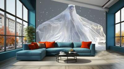 Halloween ghost floating Wall mural