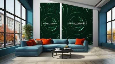 Abstract glowing Circle lines banner background. Abstract futuristic art wallpaper. Vector illustration. Wall mural