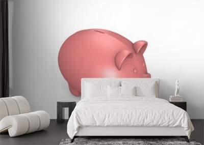 A pink piggy bank - a 3d image Wall mural